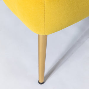 Monica Upholstered Modern Tufted Side Chair with Gold Legs Set of 2