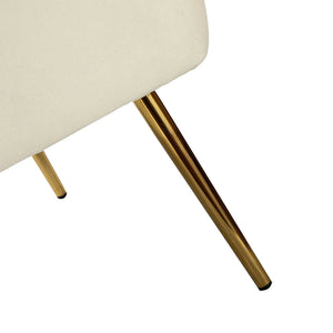 Monica Upholstered Modern Tufted Side Chair with Gold Legs Set of 2