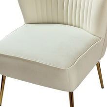 Monica Upholstered Modern Tufted Side Chair with Gold Legs Set of 2