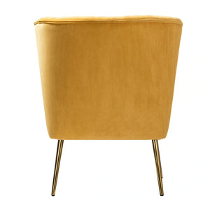 Monica Upholstered Modern Tufted Side Chair with Gold Legs Set of 2