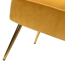 Monica Upholstered Modern Tufted Side Chair with Gold Legs Set of 2