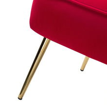 Monica Upholstered Modern Tufted Side Chair with Gold Legs Set of 2