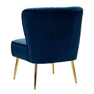 Monica Upholstered Modern Tufted Side Chair with Gold Legs Set of 2