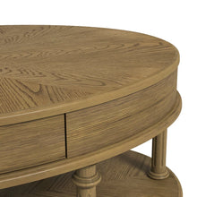 Oval Coffee Table with Storage Drawer