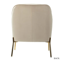 Nora Modern Velvet Accent Chair with Golden Metal Legs Set of 2