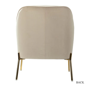 Nora Modern Velvet Accent Chair with Golden Metal Legs Set of 2