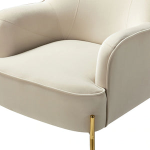 Nora Modern Velvet Accent Chair with Golden Metal Legs Set of 2