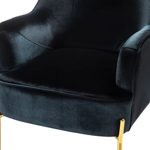 Nora Modern Velvet Accent Chair with Golden Metal Legs Set of 2