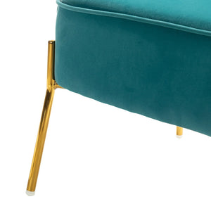 Nora Modern Velvet Accent Chair with Golden Metal Legs Set of 2