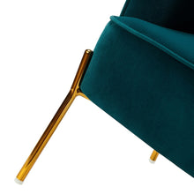 Nora Modern Velvet Accent Chair with Golden Metal Legs Set of 2