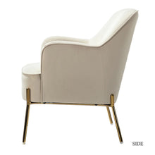 Nora Modern Velvet Accent Chair with Golden Metal Legs Set of 2