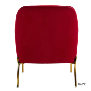 Nora Modern Accent Chair Comfy Velvet with Metal Legs