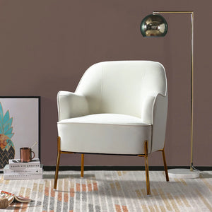 Nora Modern Accent Chair Comfy Velvet with Metal Legs