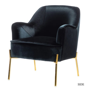 Nora Modern Accent Chair Comfy Velvet with Metal Legs