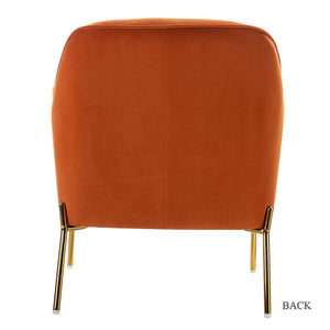 Nora Modern Accent Chair Comfy Velvet with Metal Legs