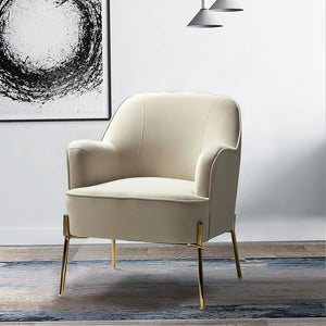 Nora Modern Accent Chair Comfy Velvet with Metal Legs