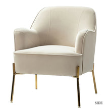 Nora Modern Accent Chair Comfy Velvet with Metal Legs