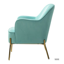 Nora Modern Accent Chair Comfy Velvet with Metal Legs