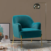 Nora Modern Accent Chair Comfy Velvet with Metal Legs