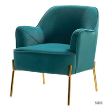 Nora Modern Accent Chair Comfy Velvet with Metal Legs