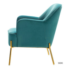 Nora Modern Accent Chair Comfy Velvet with Metal Legs