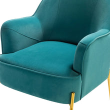 Nora Modern Accent Chair Comfy Velvet with Metal Legs