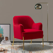 Nora Modern Accent Chair Comfy Velvet with Metal Legs