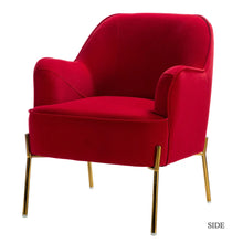 Nora Modern Accent Chair Comfy Velvet with Metal Legs