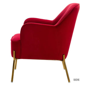 Nora Modern Accent Chair Comfy Velvet with Metal Legs