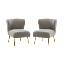 Exadius Modern Upholstered Accent Side Chair with Metal Legs Set of 2