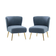 Exadius Modern Upholstered Accent Side Chair with Metal Legs Set of 2