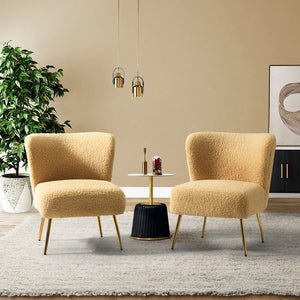 Exadius Modern Upholstered Accent Side Chair with Metal Legs Set of 2