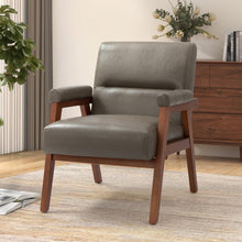 Philipp Mid-century Modern Leather Armchair with Tufted Design