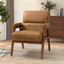 Philipp Mid-century Modern Leather Armchair with Tufted Design