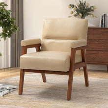 Philipp Mid-century Modern Leather Armchair with Tufted Design