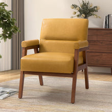 Philipp Mid-century Modern Leather Armchair with Tufted Design