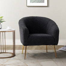 Rovigo Modern Upholstered Living Room Accent Barrel Chair with Metal Legs