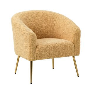 Rovigo Modern Upholstered Living Room Accent Barrel Chair with Metal Legs