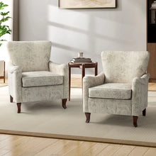 Samouel Modern Upholstered Armchair with Wingback Design Set of 2