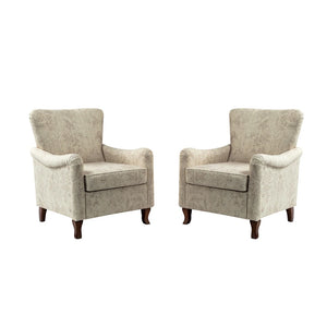 Samouel Modern Upholstered Armchair with Wingback Design Set of 2