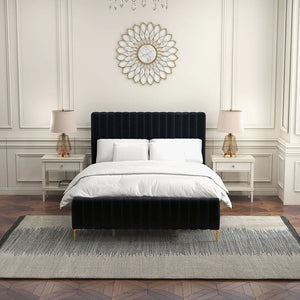 Tufted Upholstered Platform Bed With Metal Legs