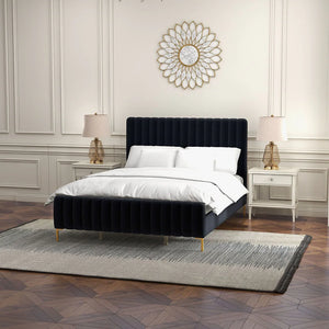 Tufted Upholstered Platform Bed With Metal Legs