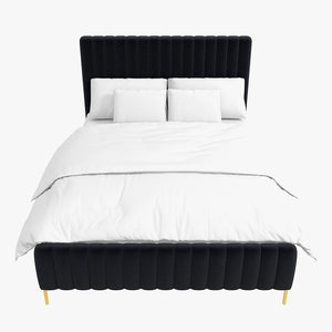 Tufted Upholstered Platform Bed With Metal Legs