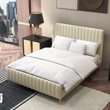 Tufted Upholstered Platform Bed With Metal Legs