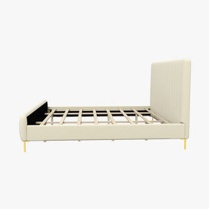 Tufted Upholstered Platform Bed With Metal Legs