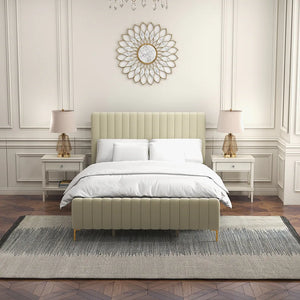 Tufted Upholstered Platform Bed With Metal Legs