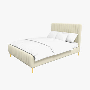 Tufted Upholstered Platform Bed With Metal Legs