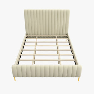 Tufted Upholstered Platform Bed With Metal Legs