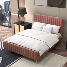 Tufted Upholstered Platform Bed With Metal Legs