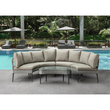 Thai Modern Glam Rattan 5 Piece Patio Conversation Set with Coffee Table